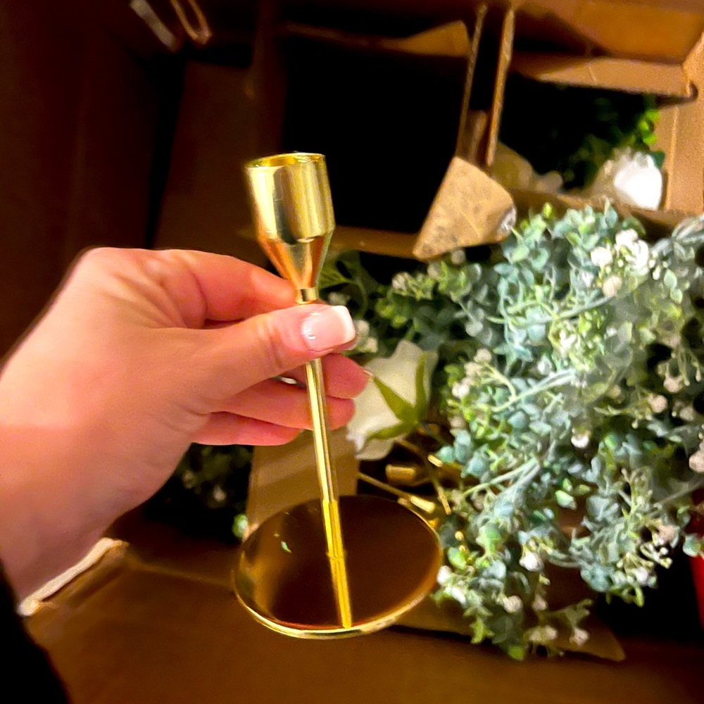 I am selling forty gold candle holders for wedding